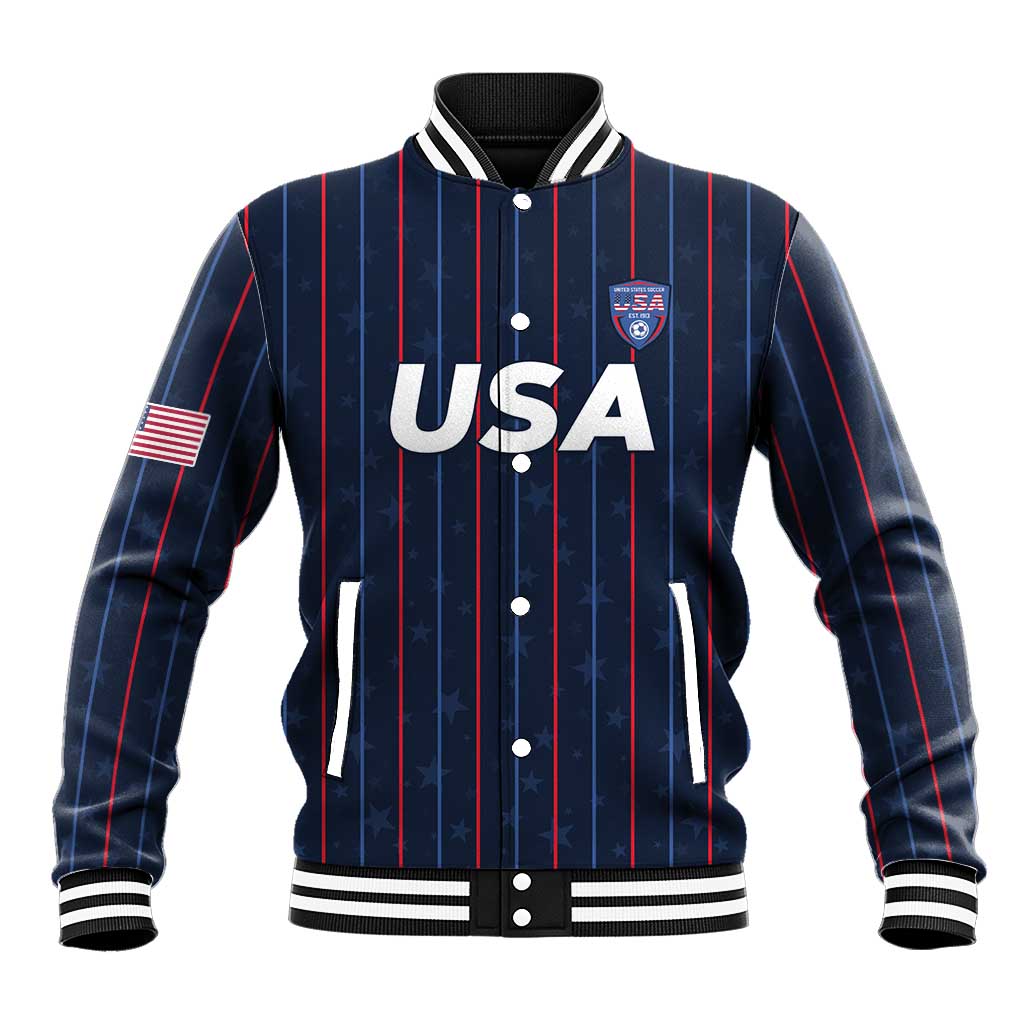 Custom USA Soccer 2026 Baseball Jacket Stars and Stripes Take the Field