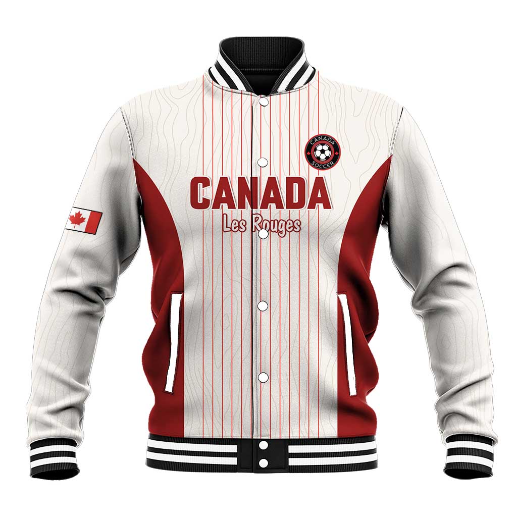 Custom Canada Soccer 2026 Baseball Jacket True North Takes the Pitch - White