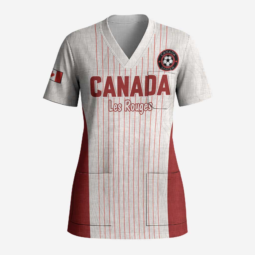 Custom Canada Soccer 2026 Scrub Top True North Takes the Pitch - White