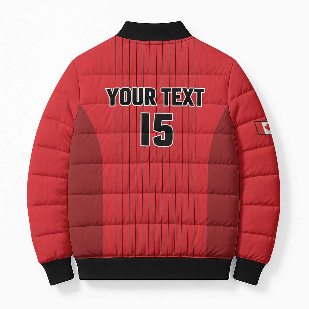 Custom Canada Soccer 2026 Bomber Puffer Jacket True North Takes the Pitch - Red