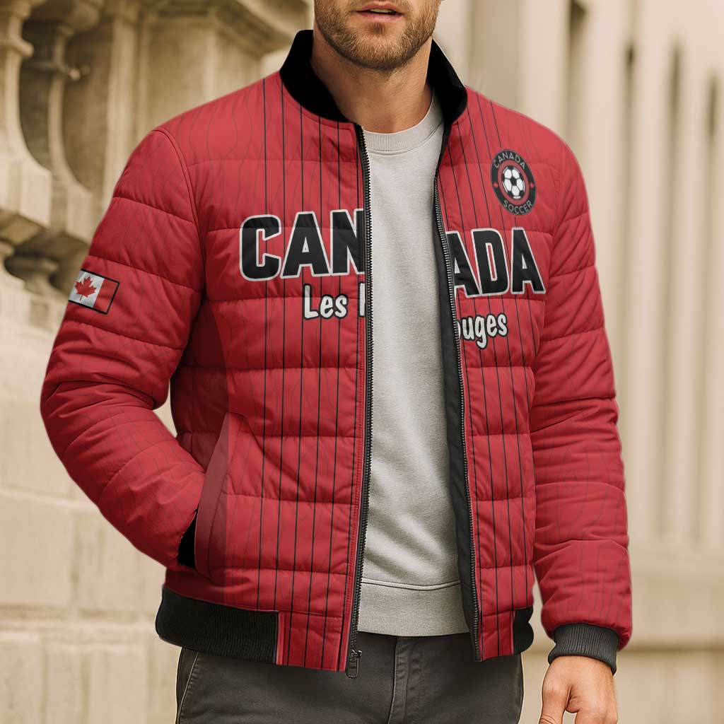 Custom Canada Soccer 2026 Bomber Puffer Jacket True North Takes the Pitch - Red