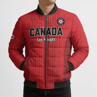 Custom Canada Soccer 2026 Bomber Puffer Jacket True North Takes the Pitch - Red