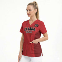 Custom Canada Soccer 2026 Scrub Top True North Takes the Pitch - Red