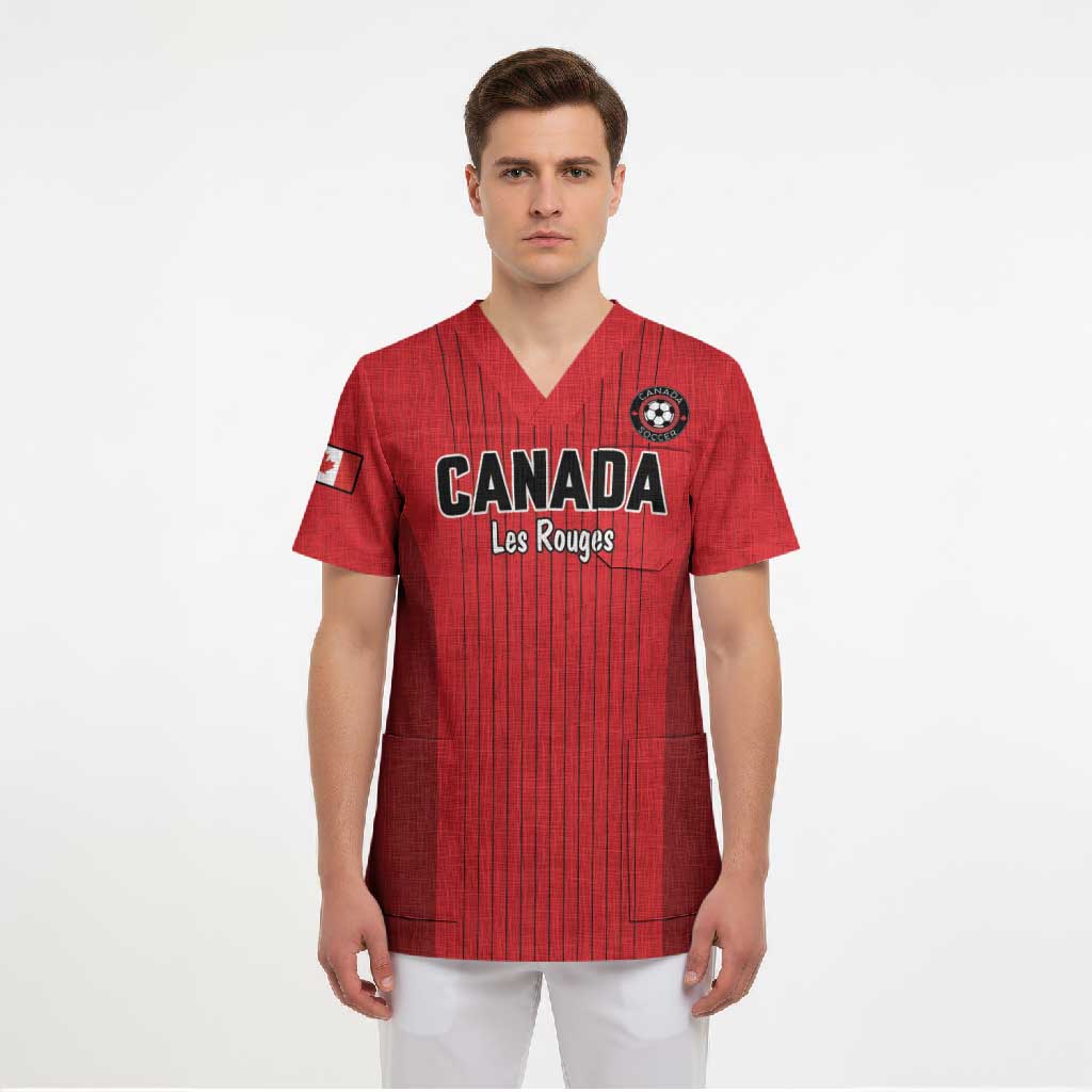 Custom Canada Soccer 2026 Scrub Top True North Takes the Pitch - Red