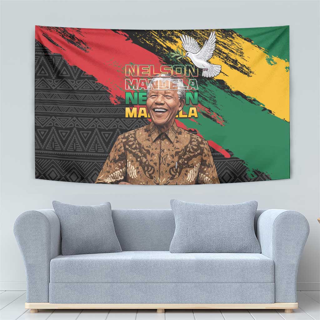 Nelson Mandela International Day Tapestry African Pattern Grunge Style - Wonder Print Shop