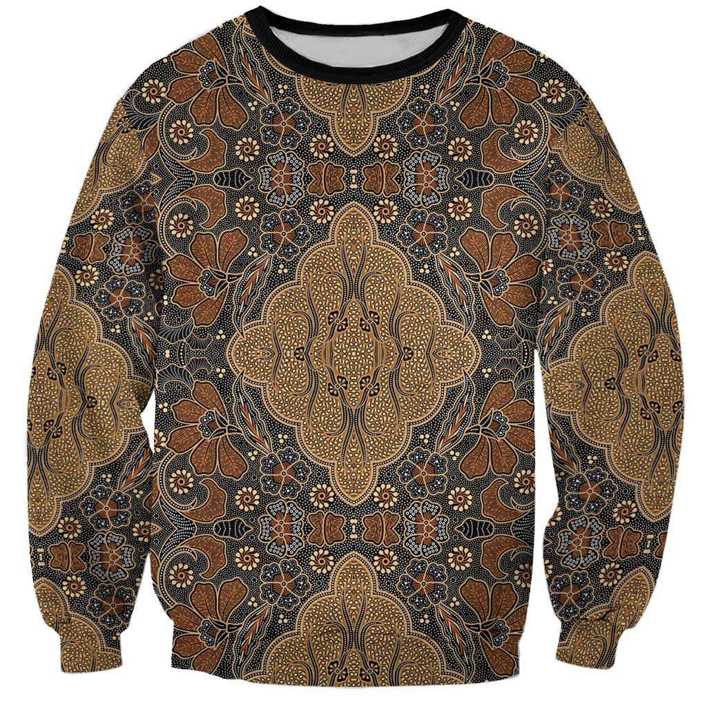 Madiba Nelson Mandela Sweatshirt Indonesia Batik Earthy Brown - Wonder Print Shop