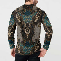 Madiba Nelson Mandela Button Sweatshirt Indonesia Batik Black - Wonder Print Shop