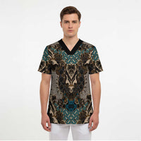 Madiba Nelson Mandela Scrub Top Indonesia Batik Black - Wonder Print Shop