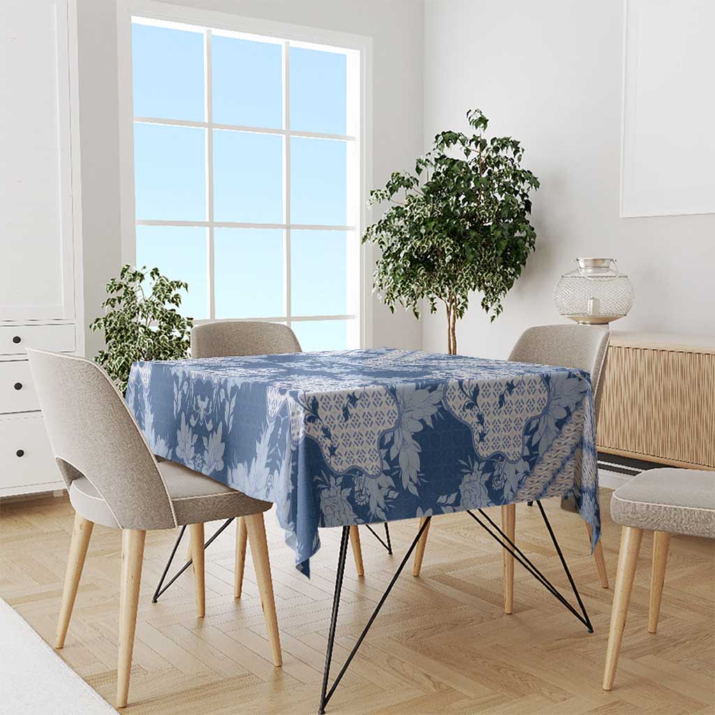 Indonesia Javanese Batik Tablecloth Nelson Mandela Madiba Blue - Wonder Print Shop
