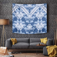 Indonesia Javanese Batik Tapestry Nelson Mandela Madiba Blue - Wonder Print Shop