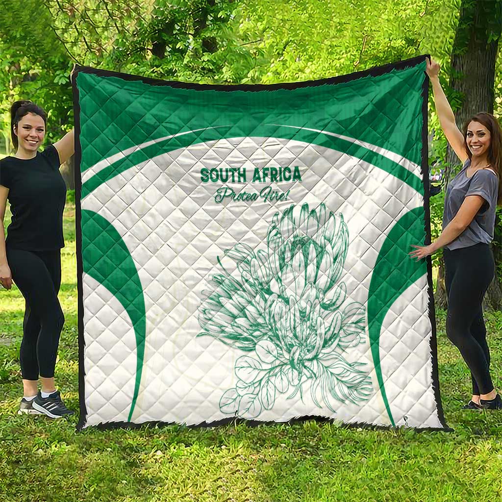 South Africa Cricket Quilt Protea Fire - Wonder Print Shop