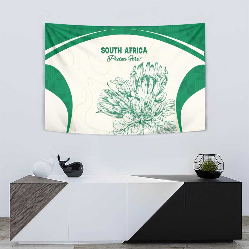 South Africa Cricket Tapestry Protea Fire - Wonder Print Shop