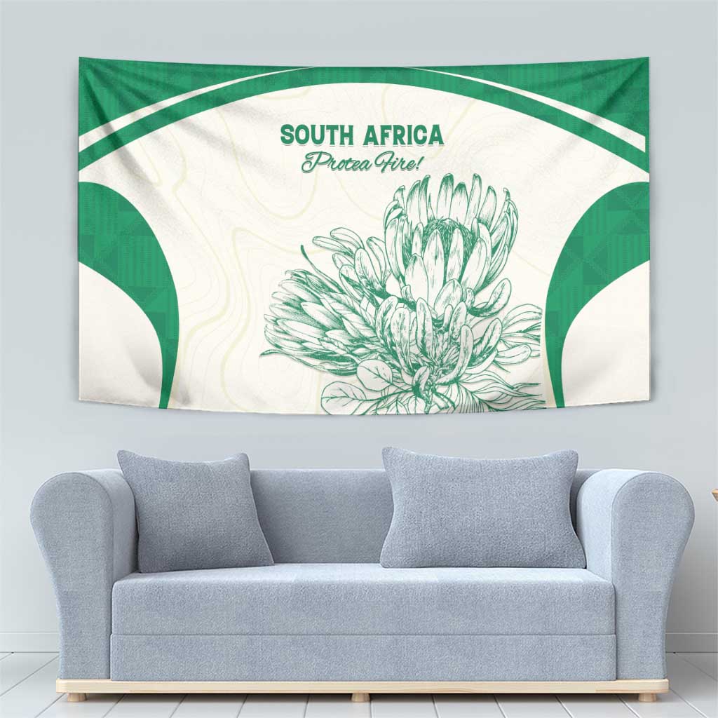 South Africa Cricket Tapestry Protea Fire - Wonder Print Shop