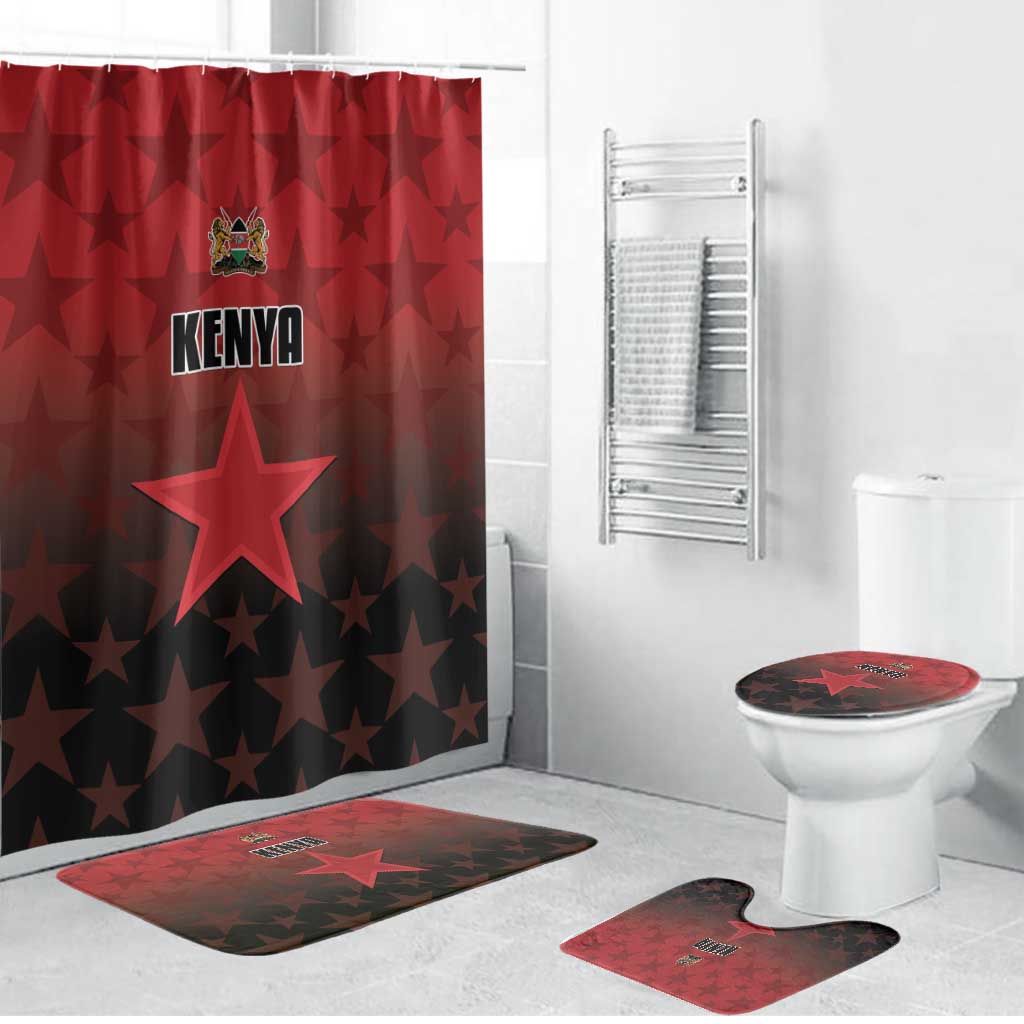 Kenya Football Bathroom Set Go Harambee Stars - Red Jersey - Wonder Print Shop