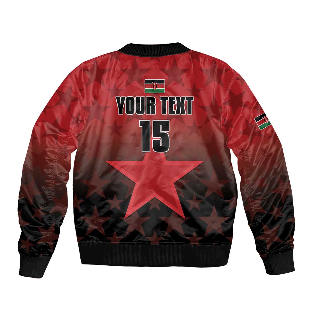Custom Kenya Football Bomber Jacket Go Harambee Stars - Red Jersey - Wonder Print Shop