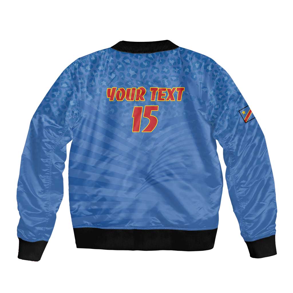 Custom DR Congo Football Bomber Jacket Come On Les Léopards - Wonder Print Shop