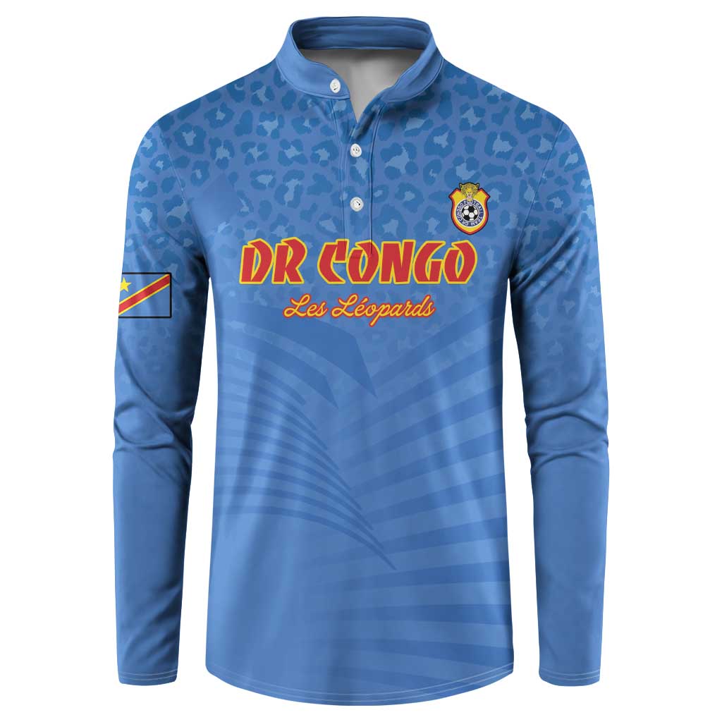 Custom DR Congo Football Button Sweatshirt Come On Les Léopards - Wonder Print Shop