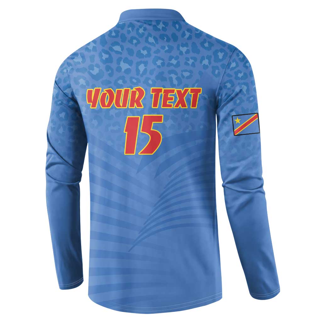 Custom DR Congo Football Button Sweatshirt Come On Les Léopards - Wonder Print Shop