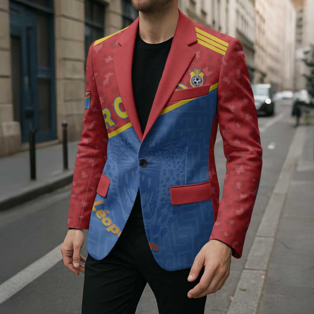 Custom DR Congo Football Blazer Allez Les Léopards - Wonder Print Shop