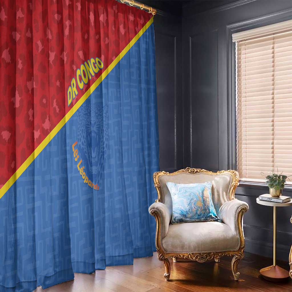 DR Congo Football Window Curtain Allez Les Léopards - Wonder Print Shop