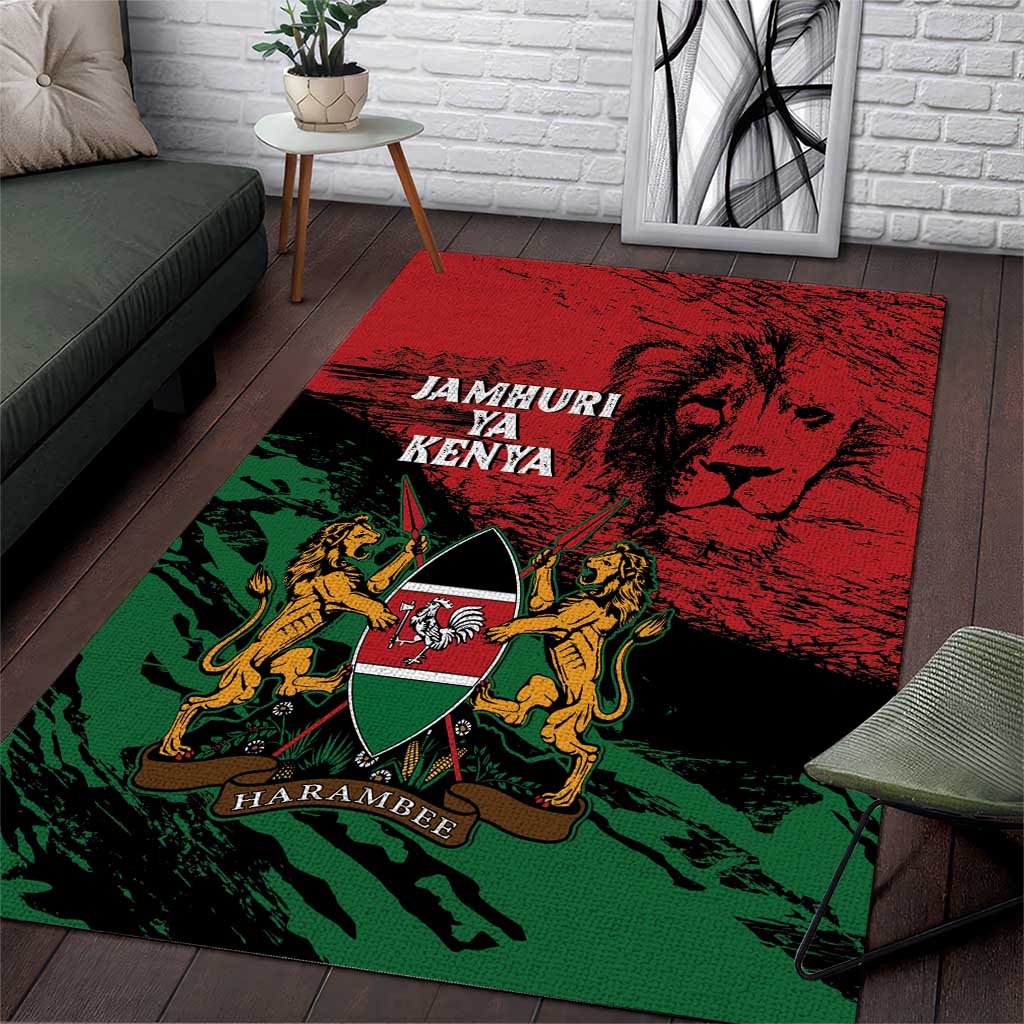 Kenya Independence Day Area Rug 61st Anniversary - Coat Of Arms - Wonder Print Shop