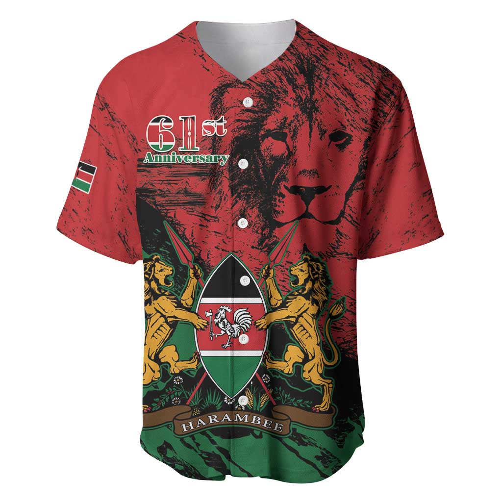 Kenya Independence Day Baseball Jersey 61st Anniversary - Coat Of Arms - Wonder Print Shop