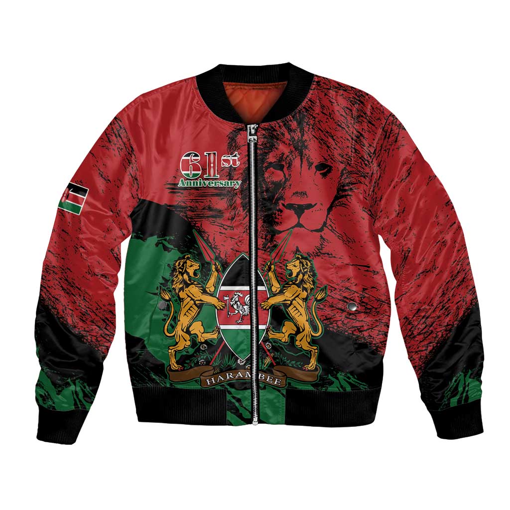 Kenya Independence Day Bomber Jacket 61st Anniversary - Coat Of Arms - Wonder Print Shop