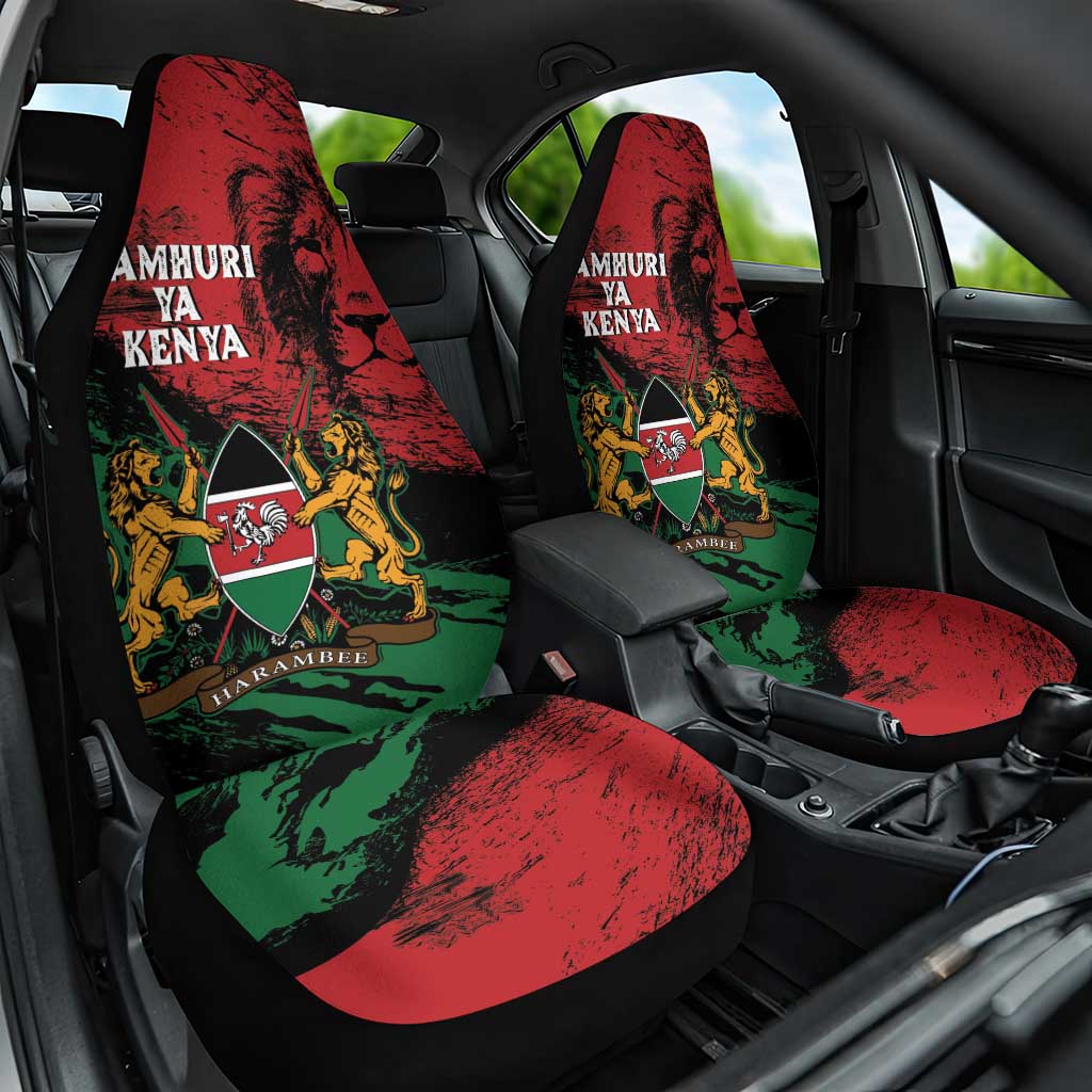 Kenya Independence Day Car Seat Cover 61st Anniversary - Coat Of Arms - Wonder Print Shop