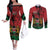 Kenya Independence Day Couples Matching Off The Shoulder Long Sleeve Dress and Long Sleeve Button Shirt 61st Anniversary - Coat Of Arms