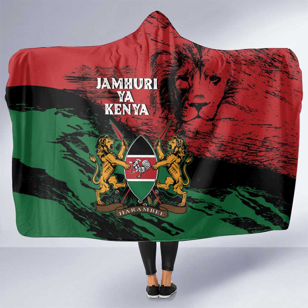 Kenya Independence Day Hooded Blanket 61st Anniversary - Coat Of Arms