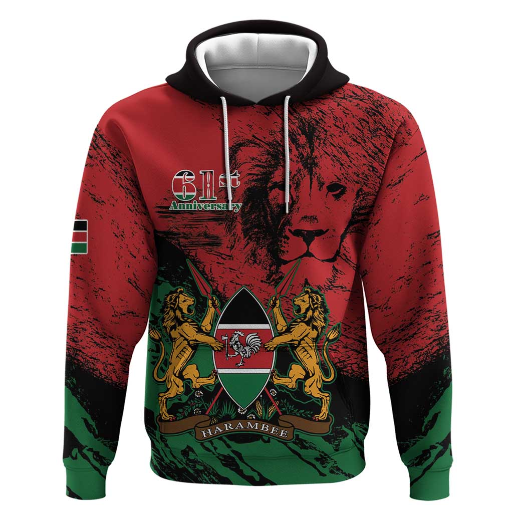 Kenya Independence Day Hoodie 61st Anniversary - Coat Of Arms