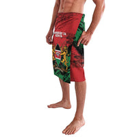 Red and green Kenya coat of arms lavalava sarong with JAMHURI YA KENYA banner
