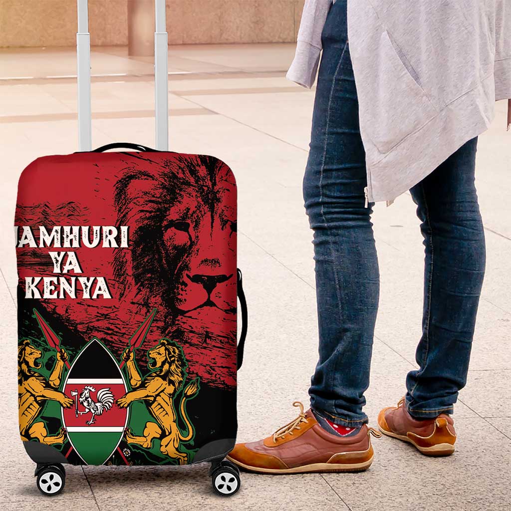 Kenya Independence Day Luggage Cover 61st Anniversary - Coat Of Arms - Wonder Print Shop