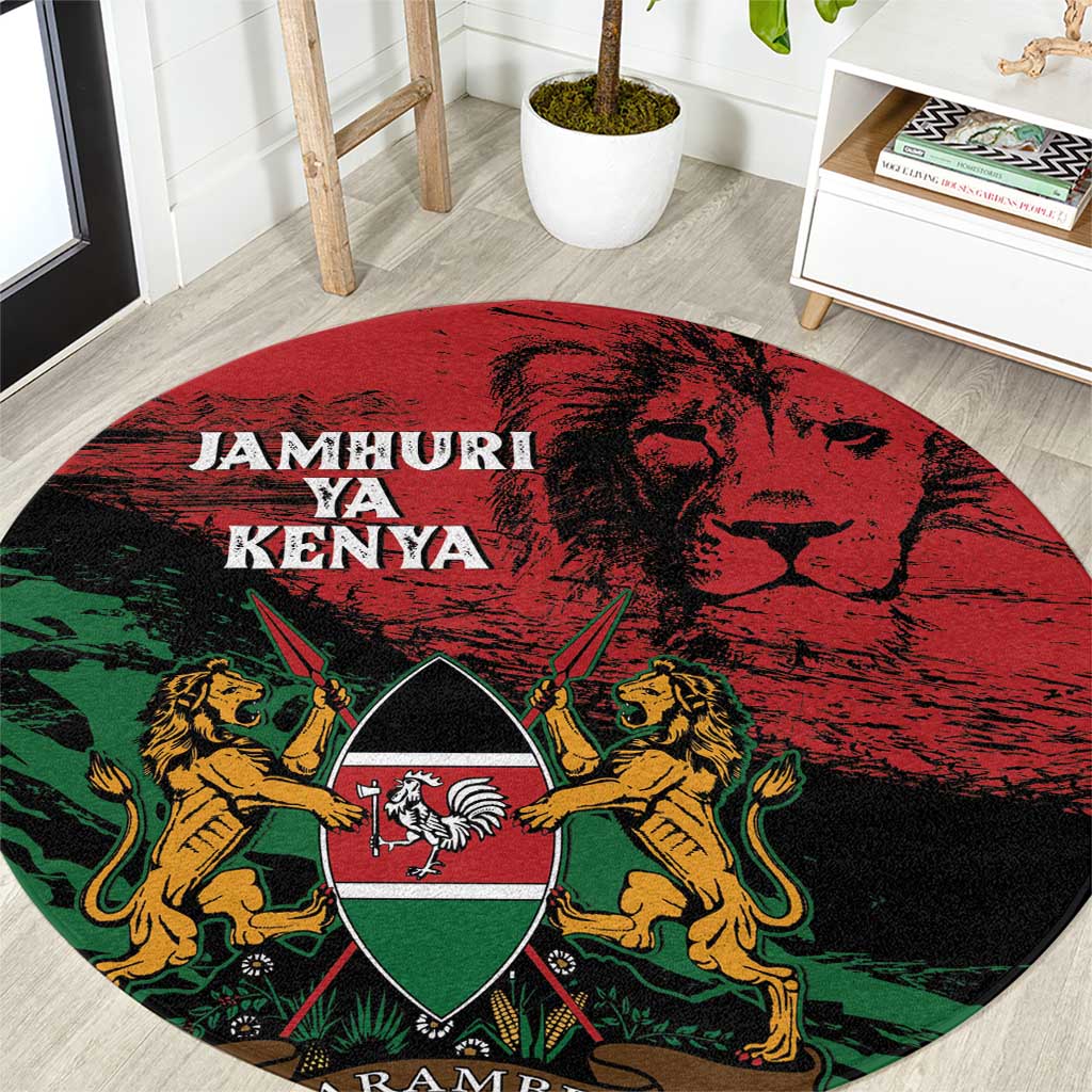 Kenya Independence Day Round Carpet 61st Anniversary - Coat Of Arms