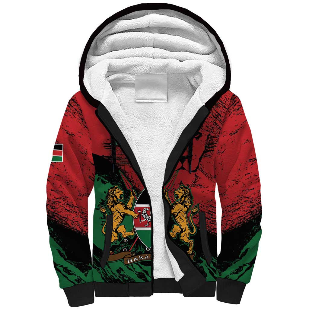 Kenya Independence Day Sherpa Hoodie 61st Anniversary - Coat Of Arms - Wonder Print Shop