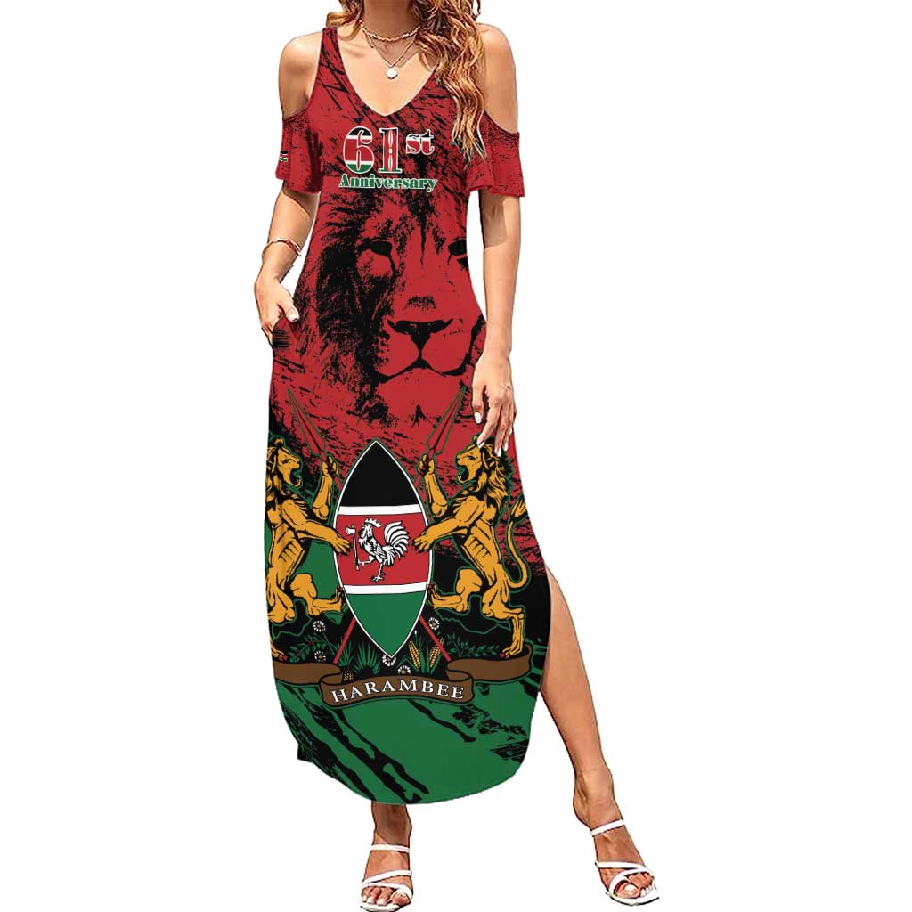 Kenya Independence Day Summer Maxi Dress 61st Anniversary - Coat Of Arms - Wonder Print Shop