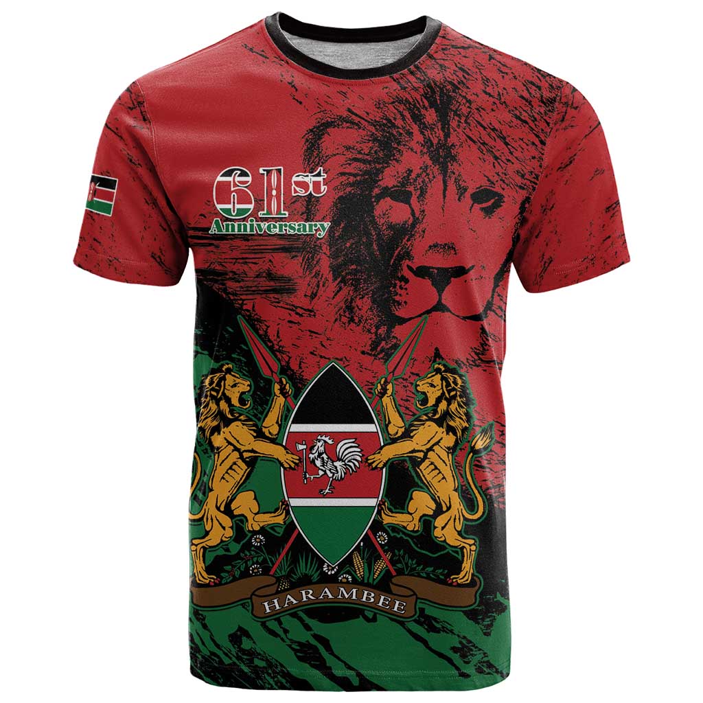 Kenya Independence Day T Shirt 61st Anniversary - Coat Of Arms - Wonder Print Shop