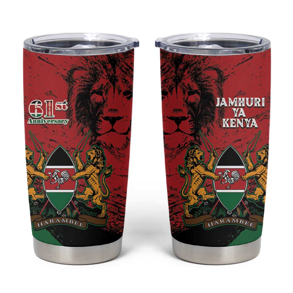 Kenya Independence Day Tumbler Cup 61st Anniversary - Coat Of Arms - Wonder Print Shop