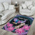 Personalised Kenya Lilac Breasted Roller Area Rug Mix Maasai Shield With Orchid Flower - Wonder Print Shop