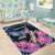 Personalised Kenya Lilac Breasted Roller Area Rug Mix Maasai Shield With Orchid Flower - Wonder Print Shop