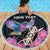 Personalised Kenya Lilac Breasted Roller Beach Blanket Mix Maasai Shield With Orchid Flower - Wonder Print Shop