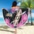 Personalised Kenya Lilac Breasted Roller Beach Blanket Mix Maasai Shield With Orchid Flower - Wonder Print Shop