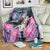 Personalised Kenya Lilac Breasted Roller Blanket Mix Maasai Shield With Orchid Flower