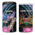 Personalised Kenya Lilac Breasted Roller 4 in 1 Can Cooler Tumbler Mix Maasai Shield With Orchid Flower - Wonder Print Shop