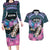 Personalised Kenya Lilac Breasted Roller Couples Matching Long Sleeve Bodycon Dress and Hawaiian Shirt Mix Maasai Shield With Orchid Flower - Wonder Print Shop