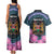 Personalised Kenya Lilac Breasted Roller Couples Matching Tank Maxi Dress and Hawaiian Shirt Mix Maasai Shield With Orchid Flower - Wonder Print Shop