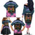 Personalised Kenya Lilac Breasted Roller Family Matching Off The Shoulder Long Sleeve Dress and Hawaiian Shirt Mix Maasai Shield With Orchid Flower - Wonder Print Shop