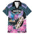 Personalised Kenya Lilac Breasted Roller Family Matching Off The Shoulder Long Sleeve Dress and Hawaiian Shirt Mix Maasai Shield With Orchid Flower - Wonder Print Shop