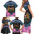 Personalised Kenya Lilac Breasted Roller Family Matching Short Sleeve Bodycon Dress and Hawaiian Shirt Mix Maasai Shield With Orchid Flower - Wonder Print Shop