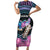 Personalised Kenya Lilac Breasted Roller Family Matching Short Sleeve Bodycon Dress and Hawaiian Shirt Mix Maasai Shield With Orchid Flower - Wonder Print Shop